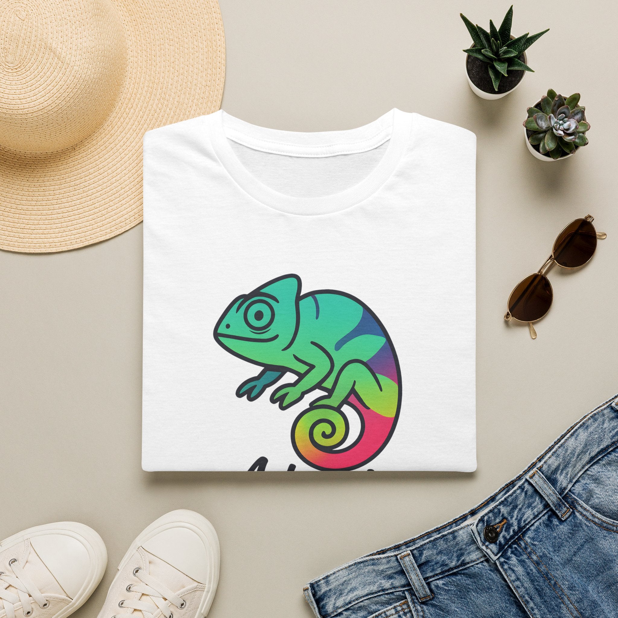 Rainbow Chameleon Logo T-Shirt