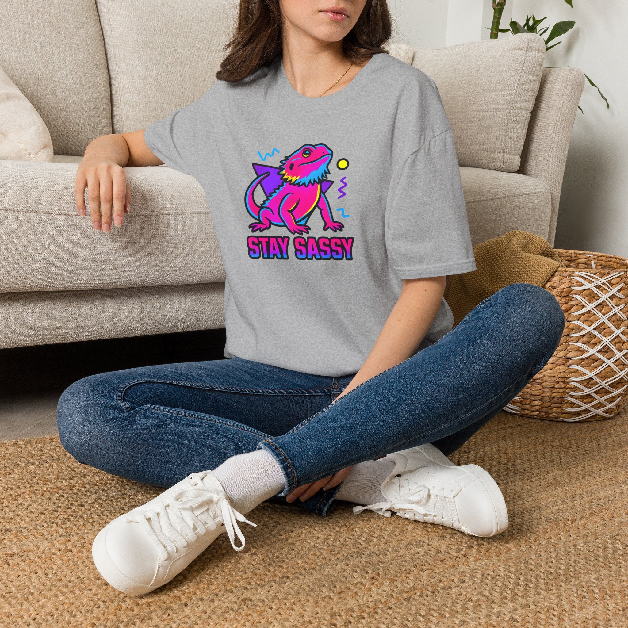 Neon Lizard Illustration T-Shirt