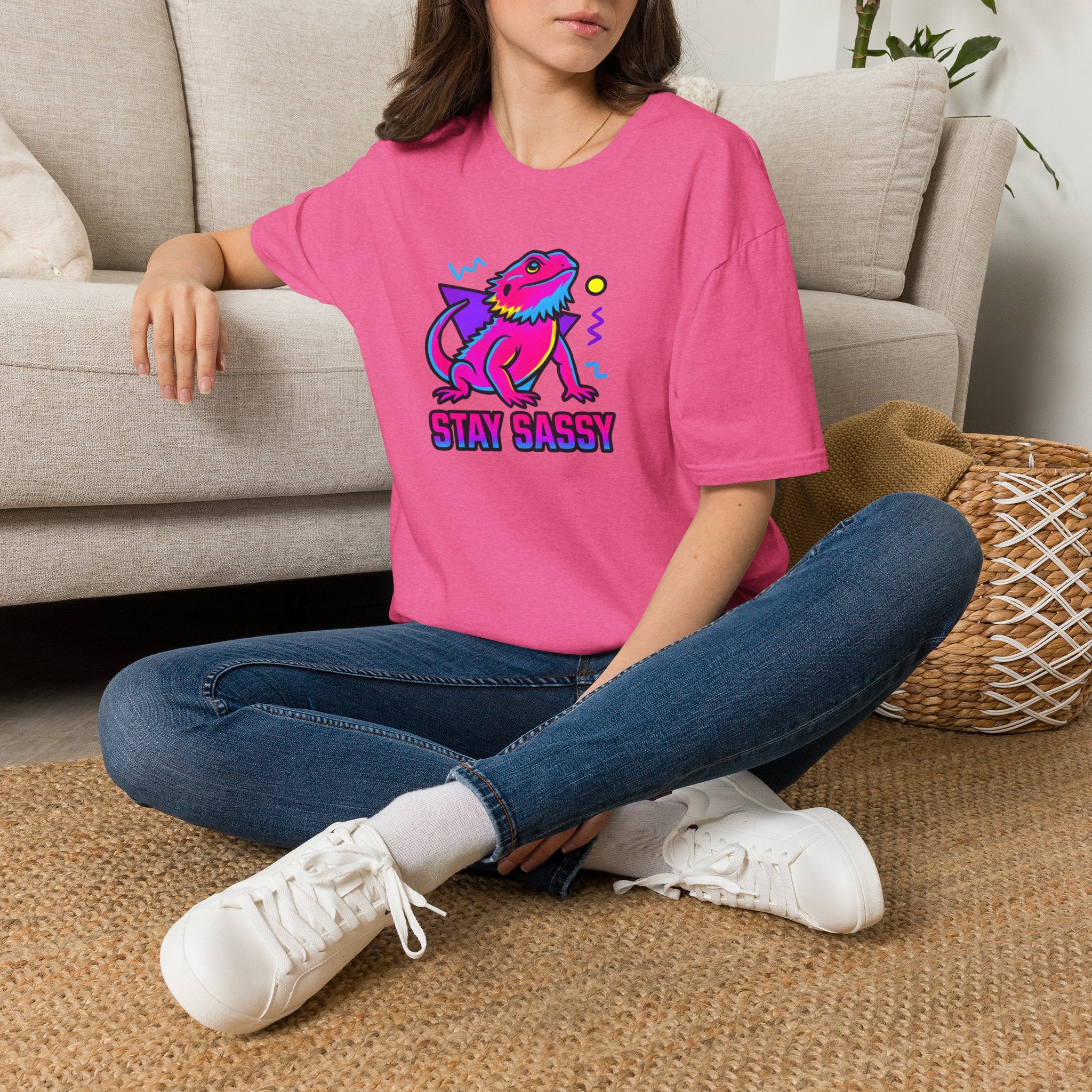 Neon Lizard Illustration T-Shirt