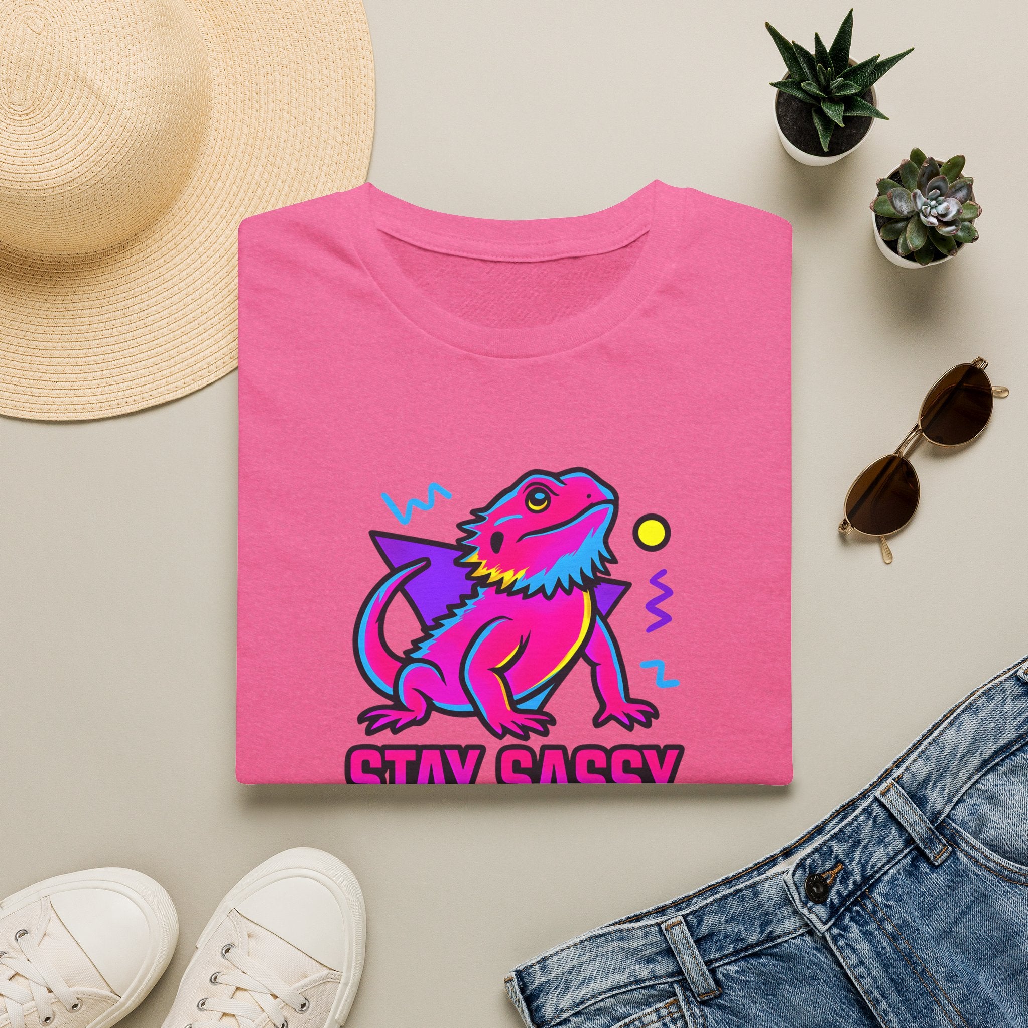 Neon Lizard Illustration T-Shirt