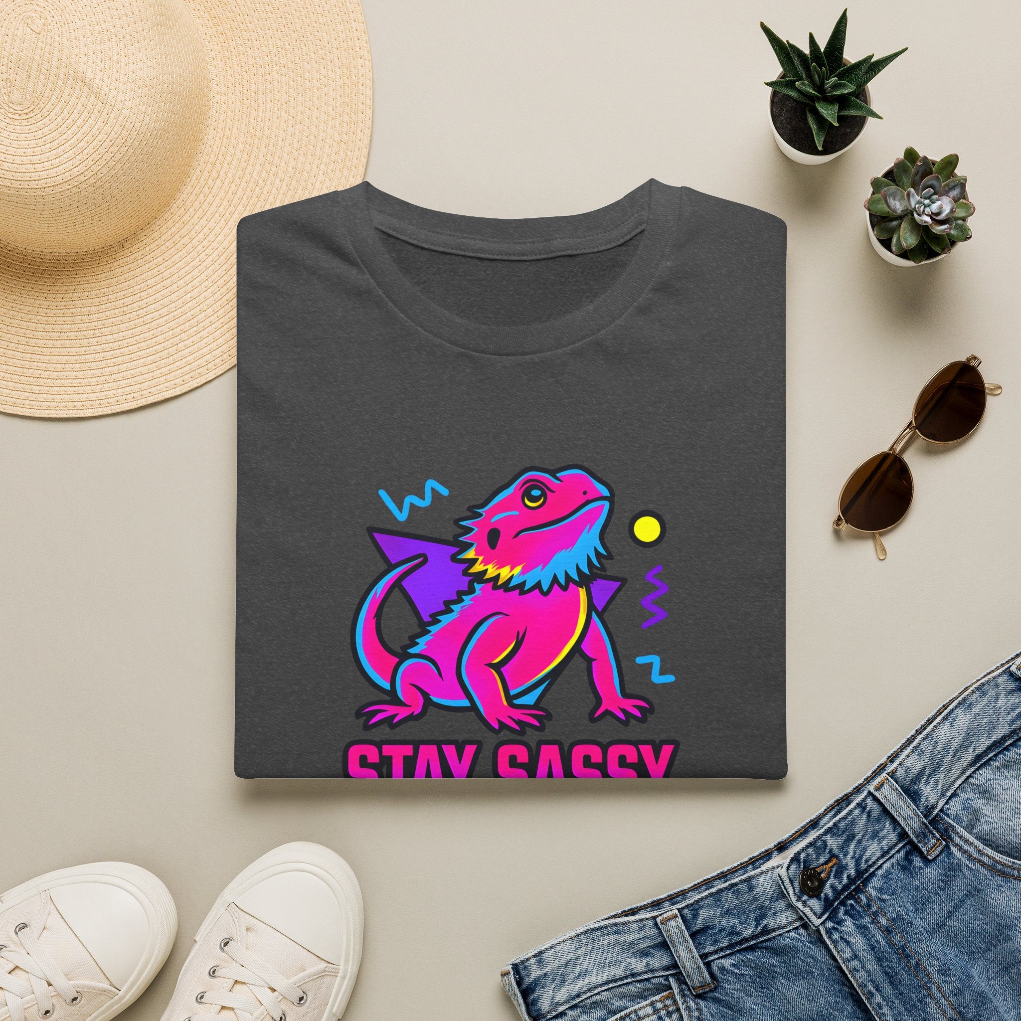 Neon Lizard Illustration T-Shirt