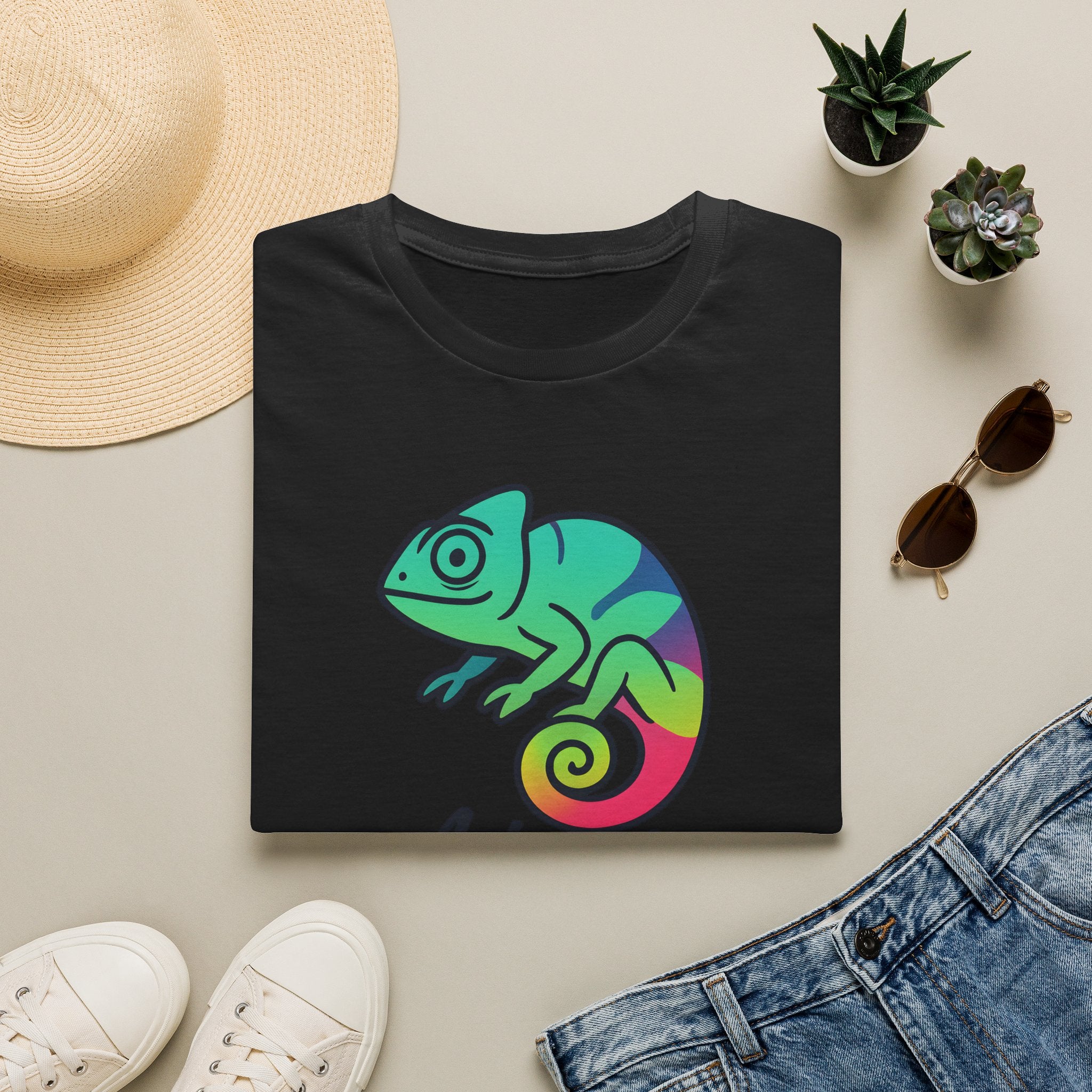 Rainbow Chameleon Logo T-Shirt