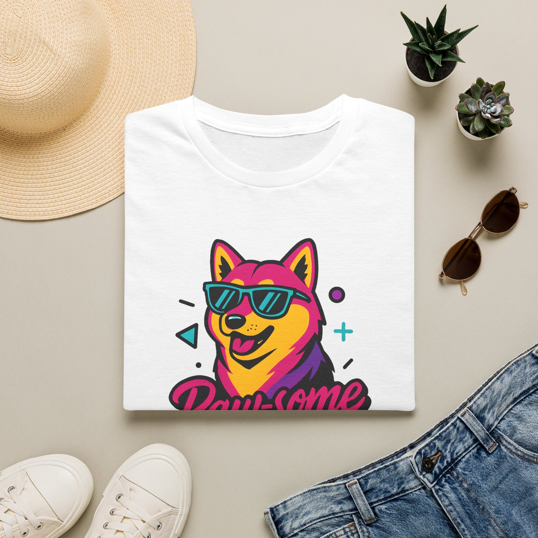Paw-some Neon Dog T-Shirt