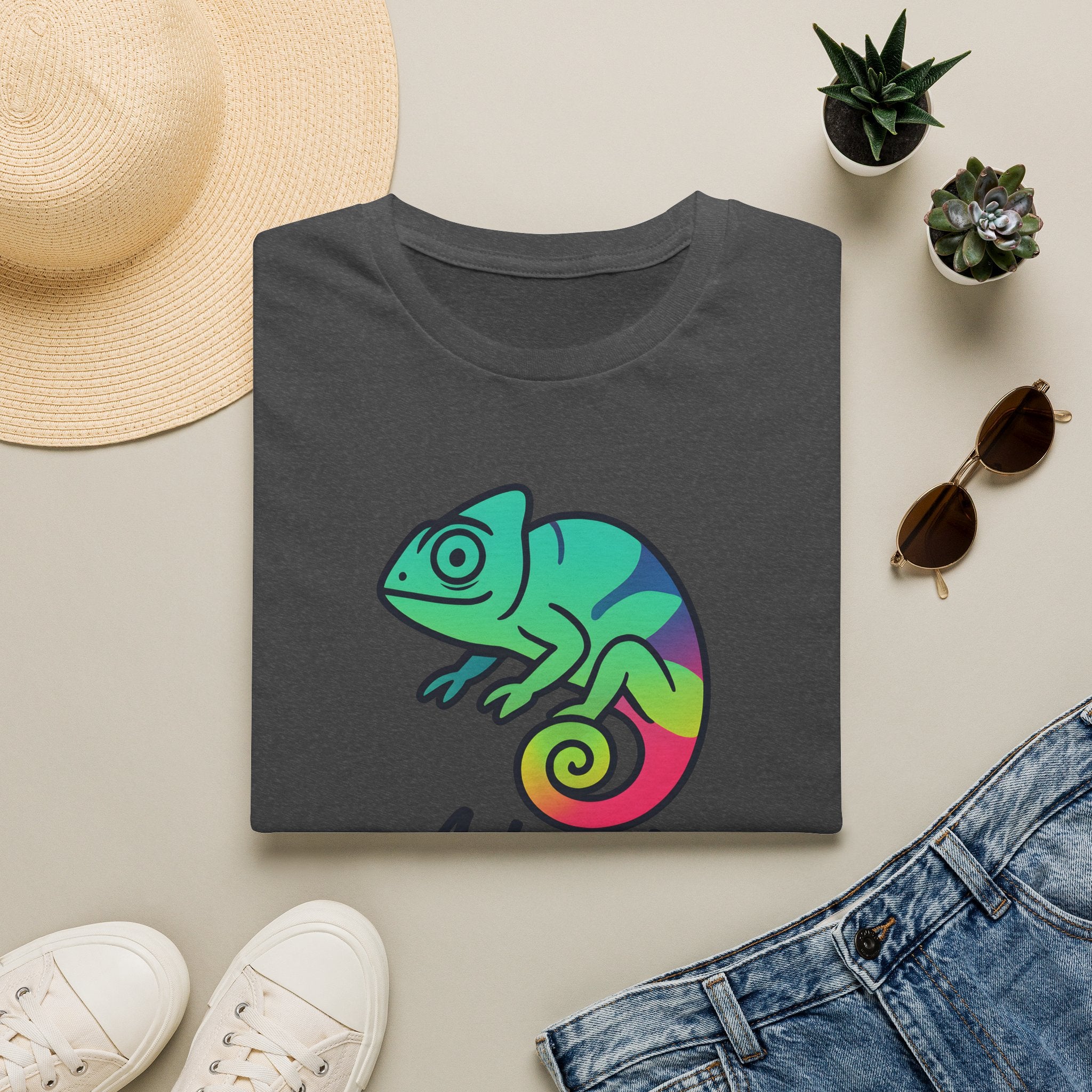 Rainbow Chameleon Logo T-Shirt