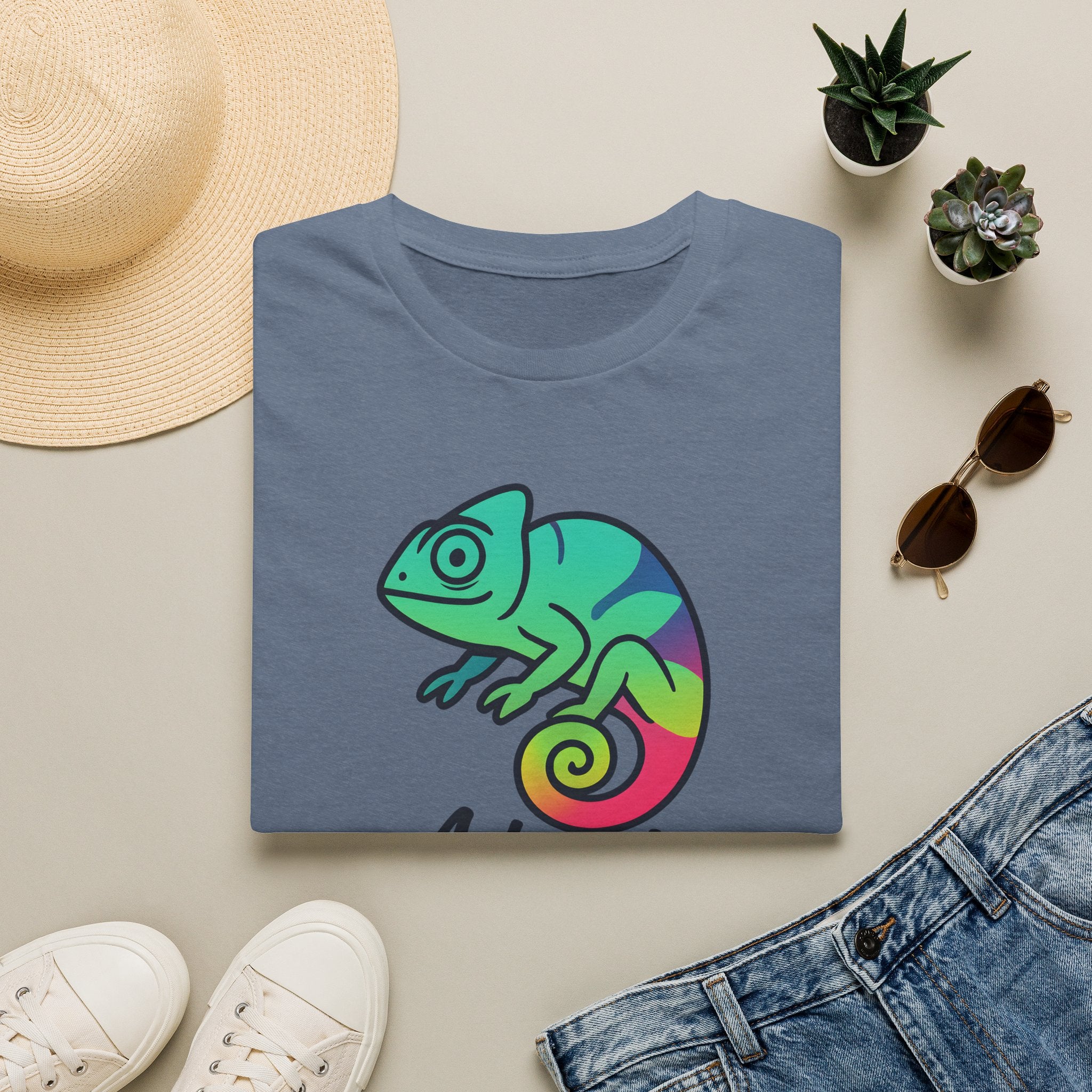 Rainbow Chameleon Logo T-Shirt