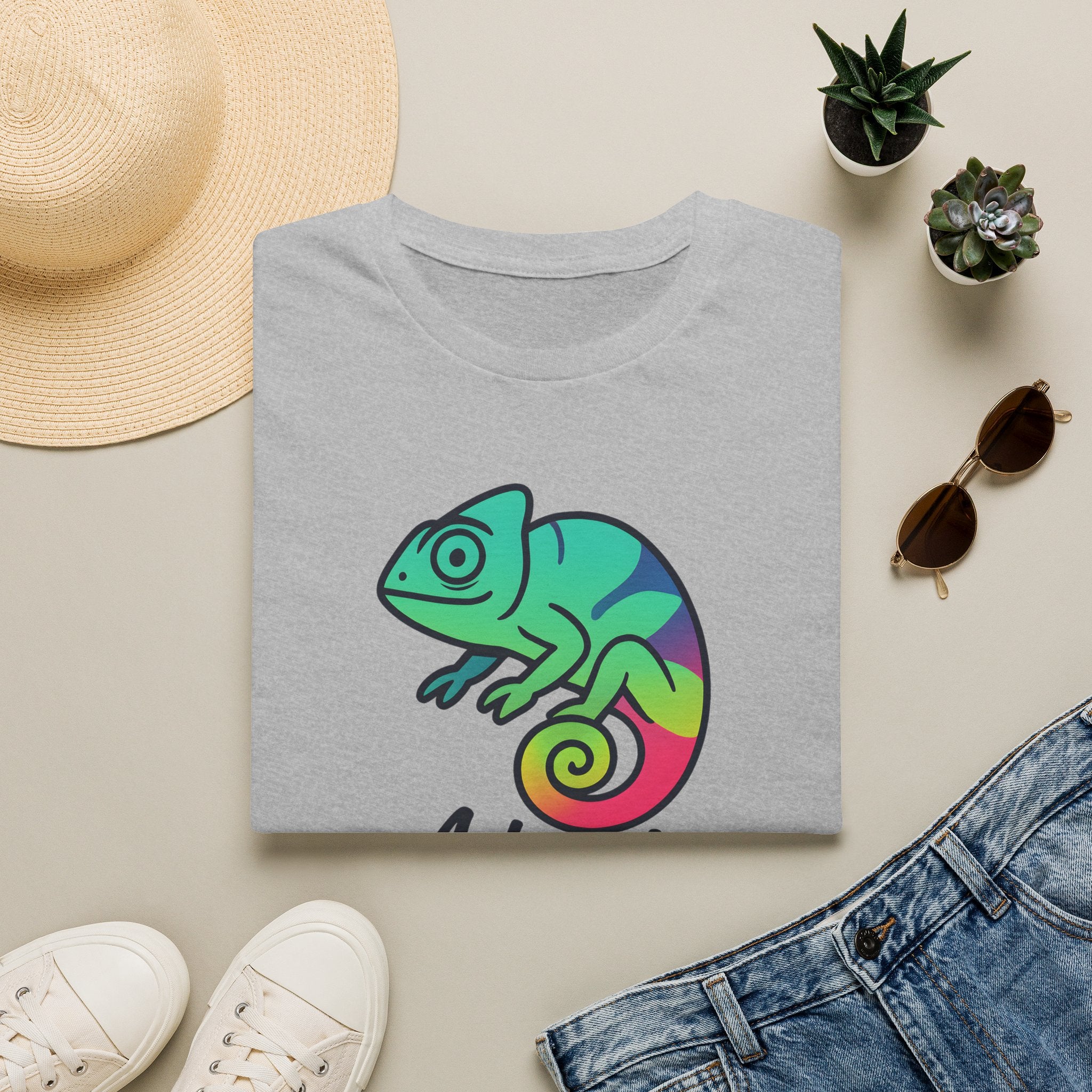 Rainbow Chameleon Logo T-Shirt