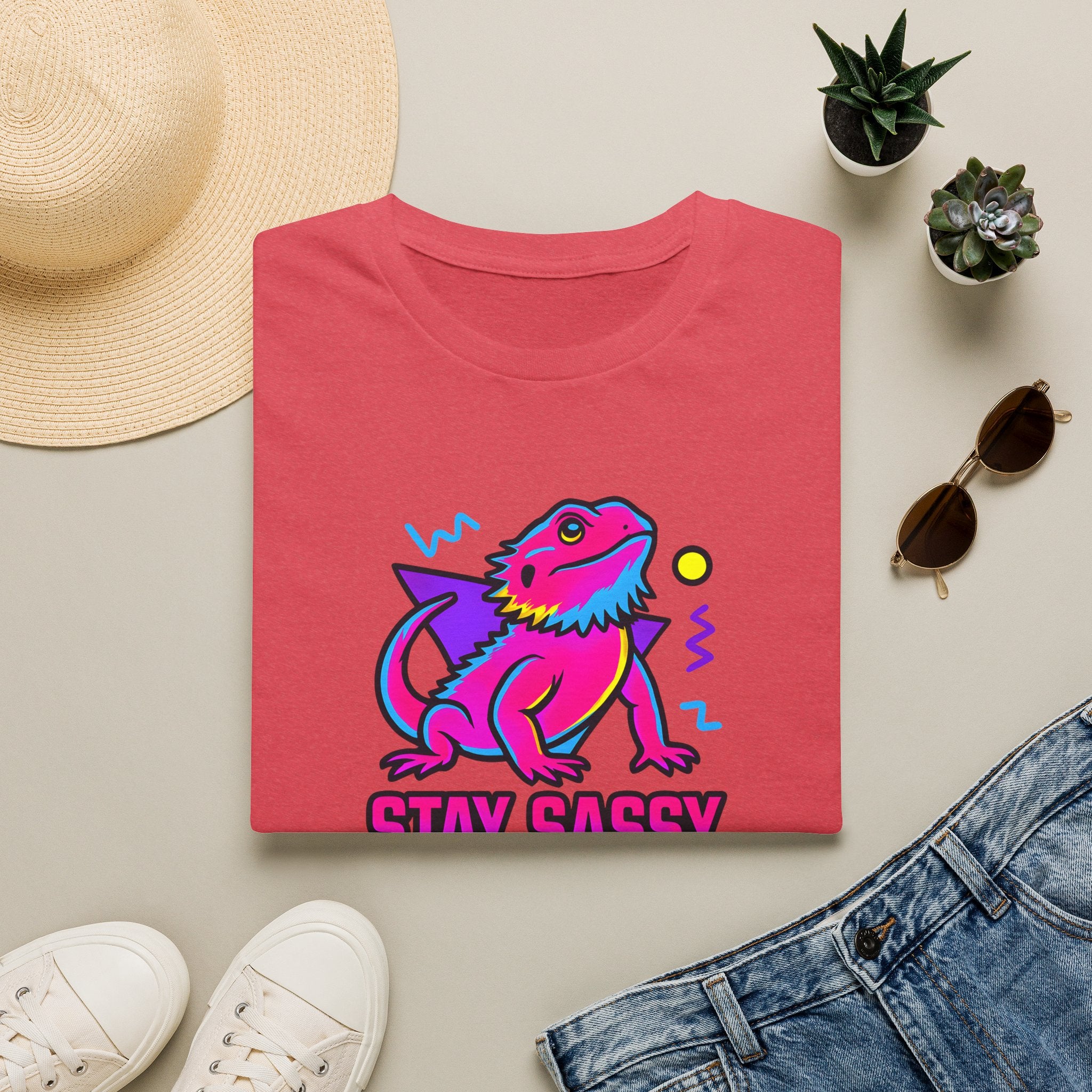 Neon Lizard Illustration T-Shirt
