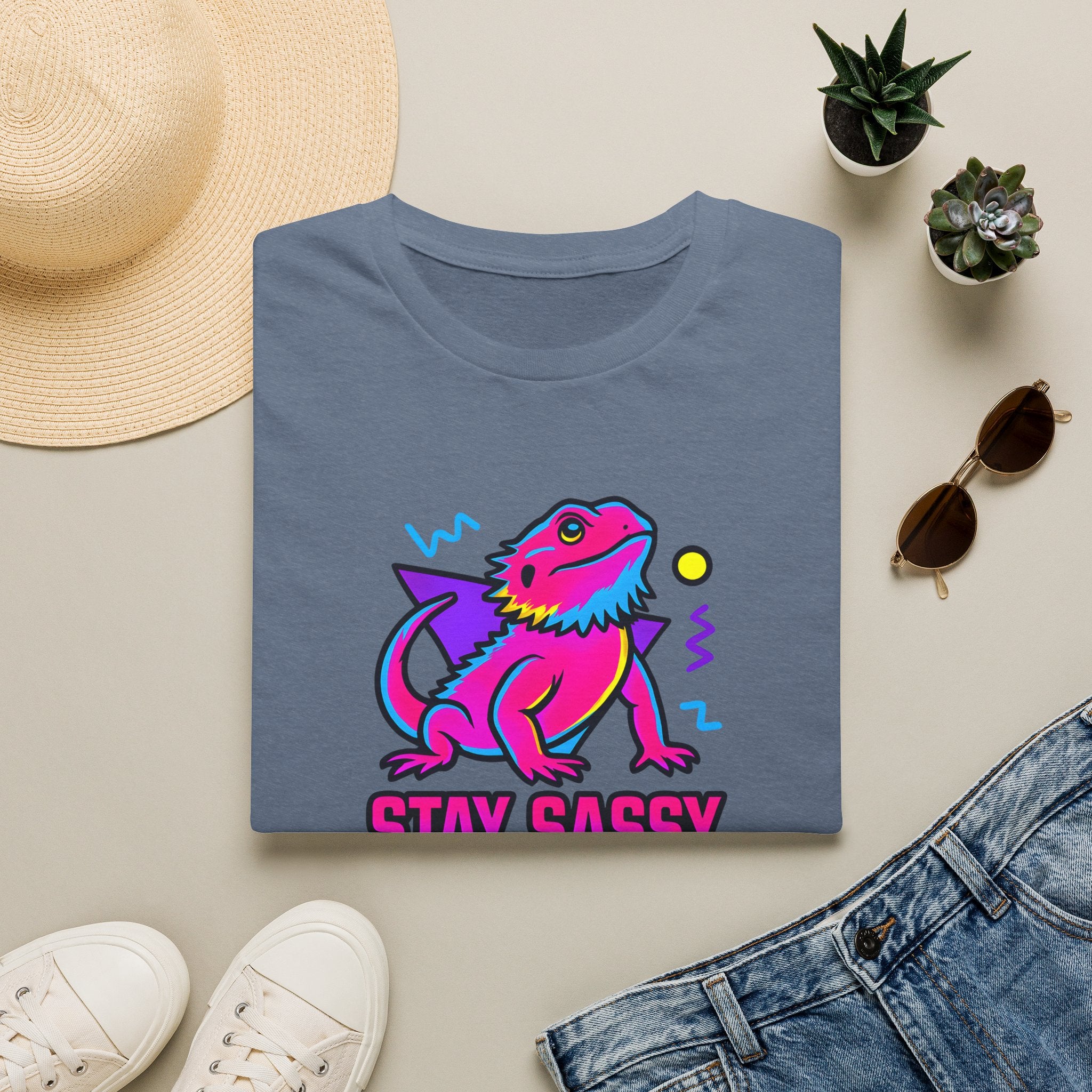 Neon Lizard Illustration T-Shirt